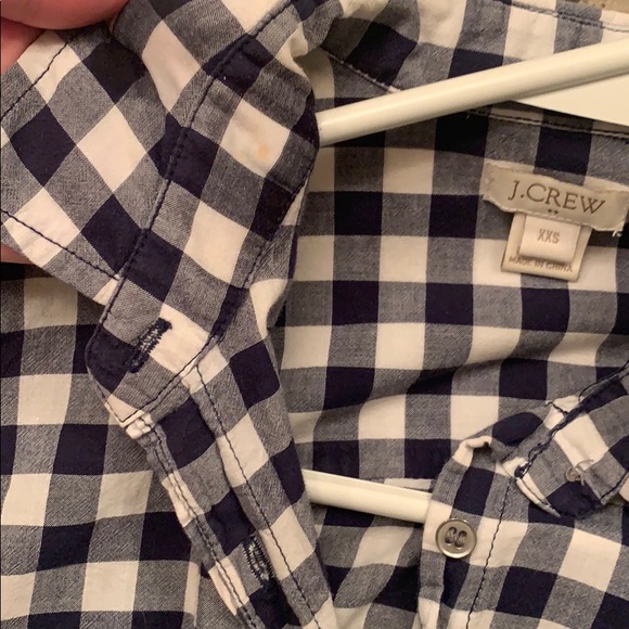 J Crew Navy & White Gingham Button Down - Picture 5 of 5